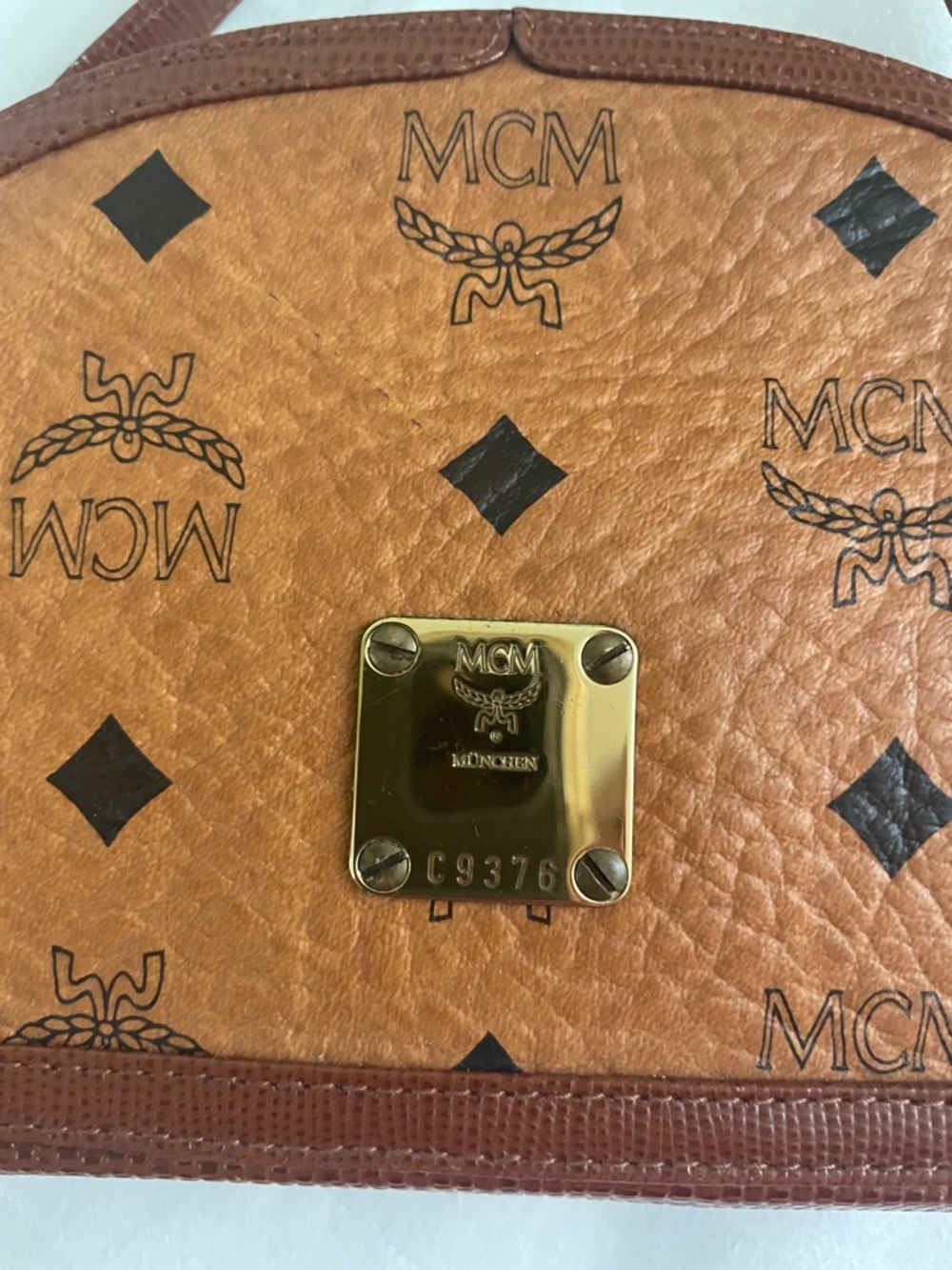 MCM Cognac and Medium Brown Logo Crossbody Bag - Picture 2 of 9